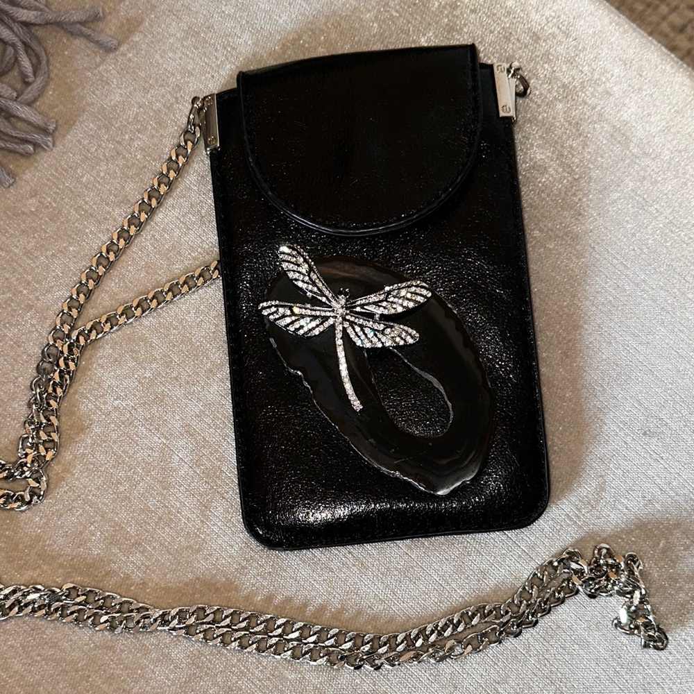 Rhinestone dragonfly phone case! Leather, Rhinestones, Crystal rock.